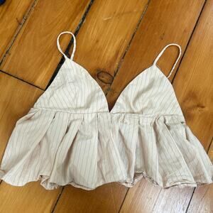 Pink pinstripe babydoll top feminine